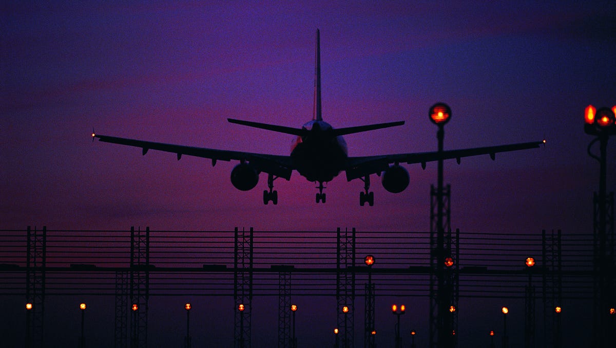 Aircraft landing at night